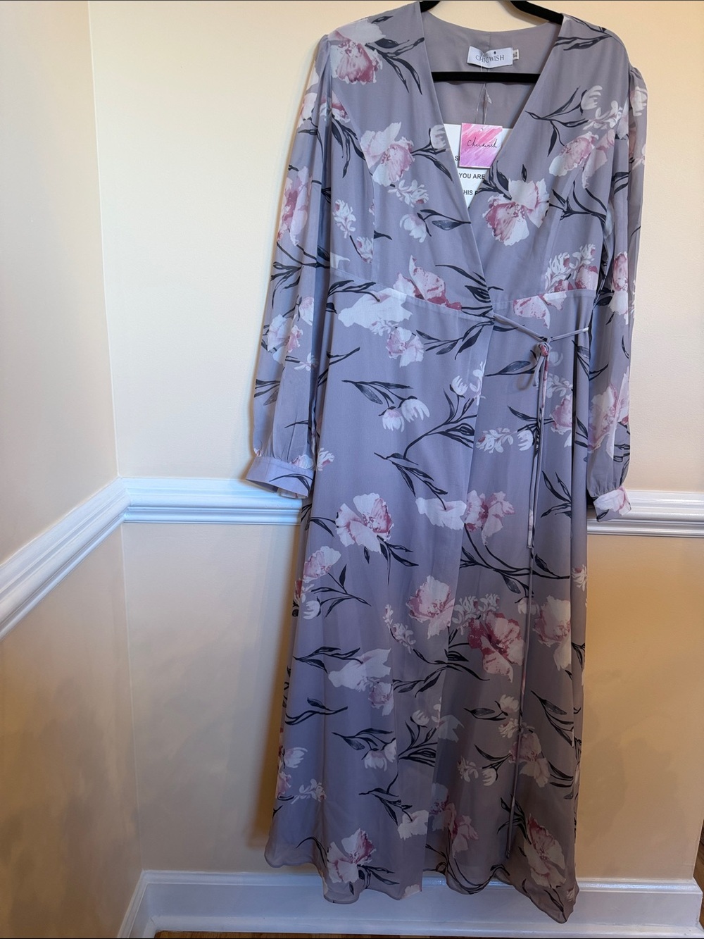 Chicwish Lavender Floral V-Neck Dress